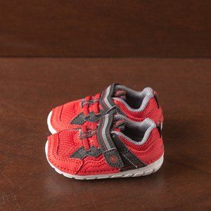 Stride Rite Infant Sneakers Hook and Loop Closure Size 3 Red and Black